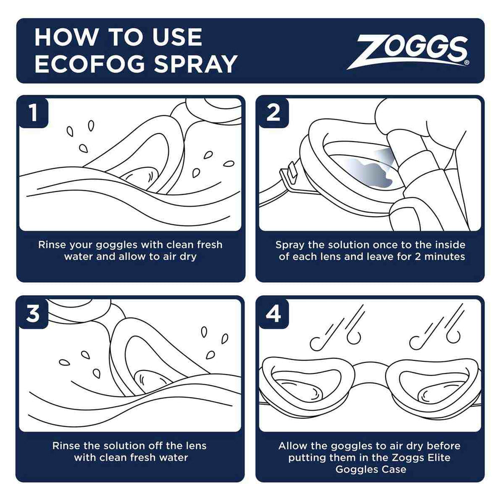 Zoggs EcoFog Anti Fog Goggle Spray - Clear | Allens Of Kingsbury