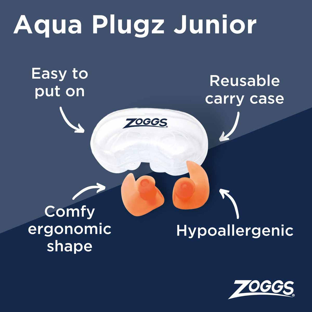 Zoggs Aqua Plugz Junior Ear Plugs - Orange | Allens Of Kingsbury
