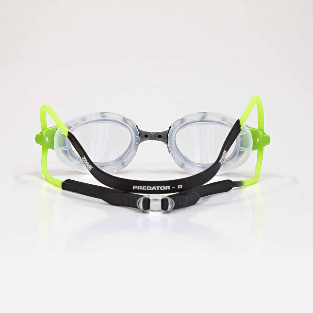 Zoggs Predator Goggles - Small Fit - Black/Green/Clear | Allens Of Kingsbury