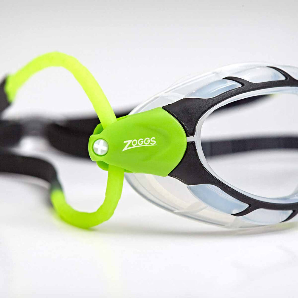 Zoggs Predator Goggles - Small Fit - Black/Green/Clear | Allens Of Kingsbury