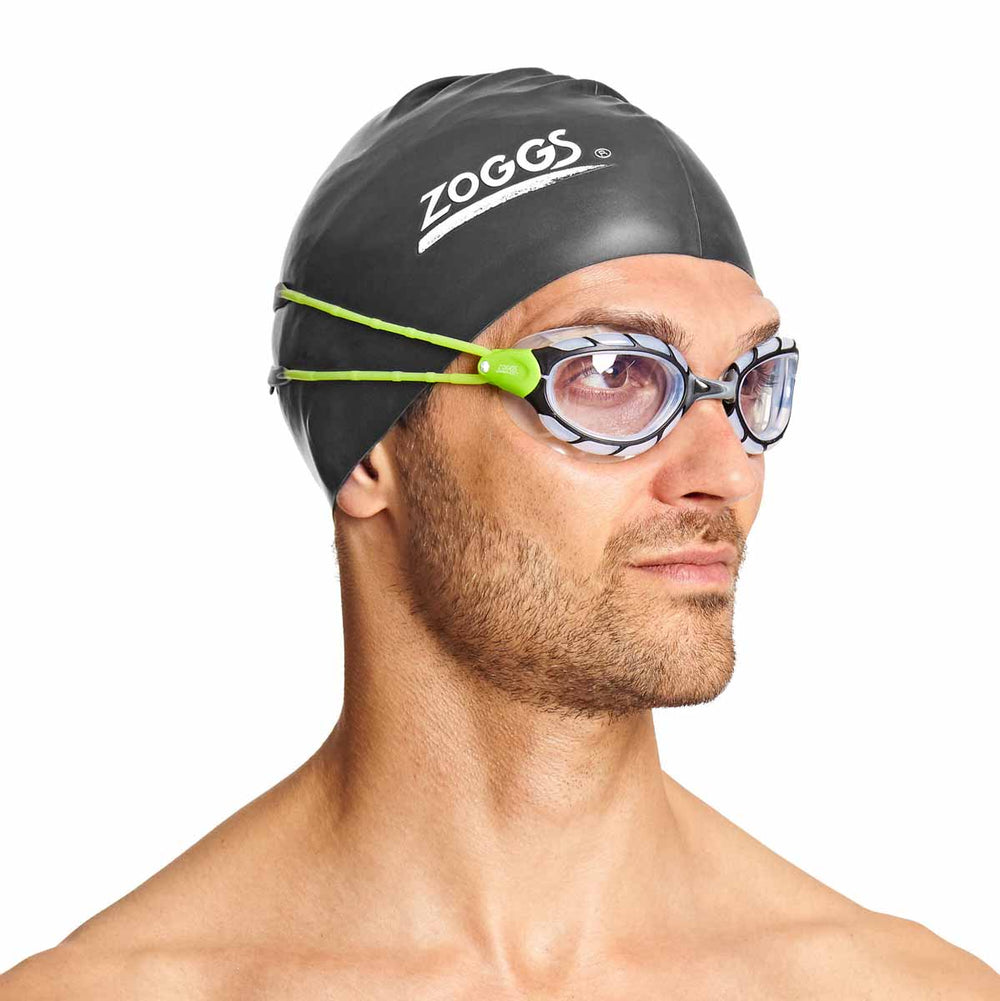 Zoggs Predator Goggles - Small Fit - Black/Green/Clear | Allens Of Kingsbury