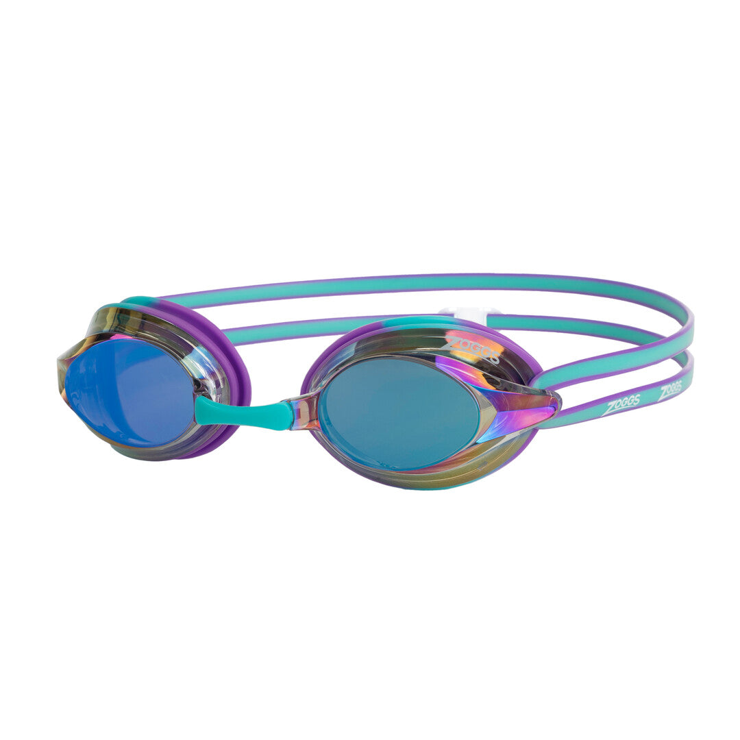 Zoggs Racer Titanium Mirrored Goggle - Violet/Turquoise/Mirrored Blue | Allens Of Kingsbury
