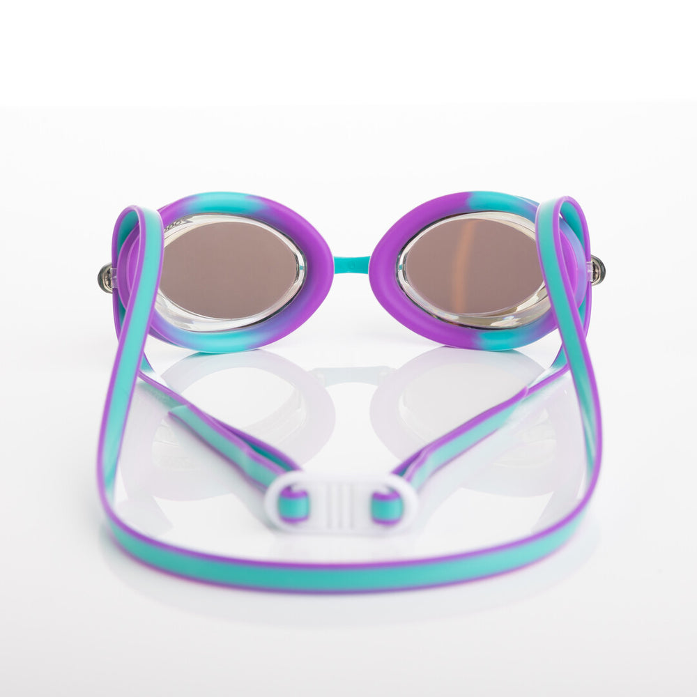 Zoggs Racer Titanium Mirrored Goggle - Violet/Turquoise/Mirrored Blue | Allens Of Kingsbury