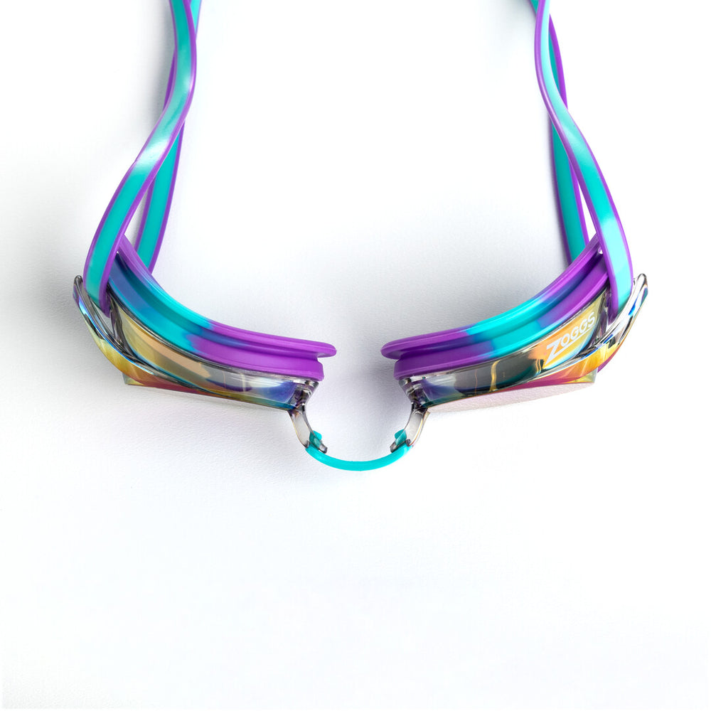 Zoggs Racer Titanium Mirrored Goggle - Violet/Turquoise/Mirrored Blue | Allens Of Kingsbury