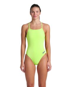 Arena Womens Team Solid Challenge Back Swimsuit - Artic Lime/Future Dusk