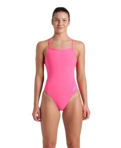 Arena Womens Solid Team Challenge Swimsuit - Shocking Pink/Blue River