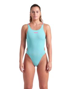 Arena Womens Solid Swim Tech Multi Back Swimsuit - Water/Shocking Pink