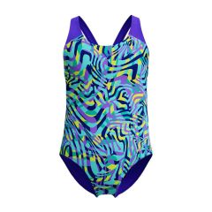 Speedo Girls Digital Allover Splashback Swimsuit - Indigo Glow