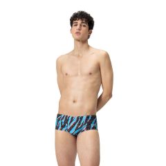 Speedo Mens 13.5cm Club Training Allover Brief - Black/Picton Blue/Siren Red