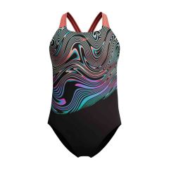 Speedo Girls Digital Placement Powerback Swimsuit - Neon Coral