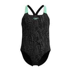 Speedo Girls Digital Allover Powerback Swimsuit - Alfalfa Green