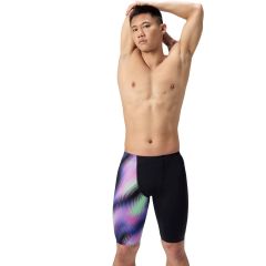 Speedo Mens ML One-Leg Printed Jammer - Blurry Glass/Black