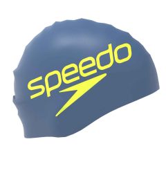 Speedo Slogan Printed Silicone Swimming Cap - Night/Safety Yellow
