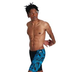 Speedo Mens Allover V-Cut Jammer - Black