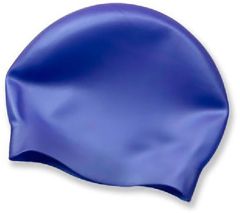 AK Adult Wrinkle Free Silicone Swimming Cap - Blue