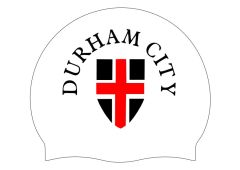 Durham City 3pk Club Logo Only Swimming Cap - White/Black/Red