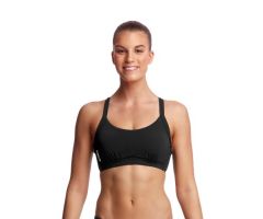 Funkita Womens Still Black Hold Steady Crop Top - Black
