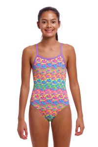 Funkita Girls Jig Jag Single Strap One Piece Swimsuit - Multi