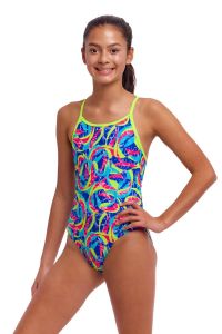Funkita Girls Choppy Waters Diamond Back One Piece Swimsuit - Multi
