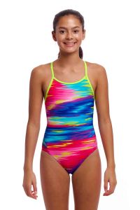 Funkita Girls Lost Ocean Diamond Back One Piece Swimsuit - Multi