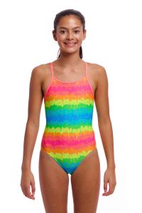 Funkita Girls Melting Mayhem Diamond Back One Piece Swimsuit - Multi