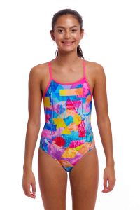 Funkita Girls Pixel Paradise Diamond Back One Piece Swimsuit - Multi
