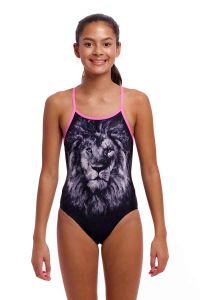 Funkita Girls Power Shift Diamond Back One Piece Swimsuit - Black/Multi
