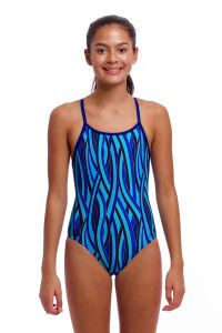 Funkita Girls Snork City Diamond Back One Piece Swimsuit - Blue/Multi