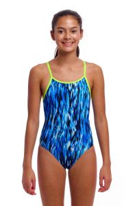 Funkita Girls Wing Streak Diamond Back One Piece Swimsuit - Blue