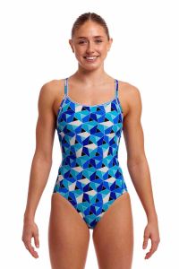 Funkita Ladies Tetra Tonic Diamond Back One Piece Swimsuit - Blue/Multi