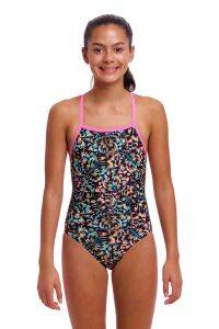 Funkita Girls Copper Cluster Strapped In One Piece Swimsuit - Multi