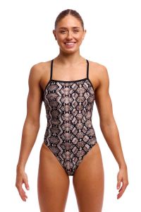 Funkita Ladies Rattle Racer Tie Me Tight One Piece Swimsuit - Gold/Black