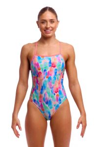 Funkita Ladies Tickle Pink Tie Me Tight One Piece Swimsuit - Multi
