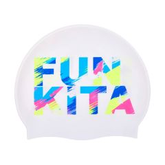 Funkita Streaky Strokes Swim Cap - White/Multi