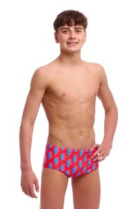 Funky Trunks Boys Hot Volt Sidewinder Trunks - Red/Blue