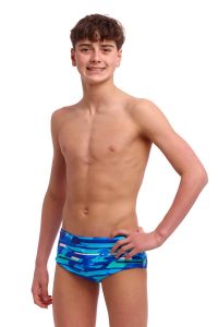 Funky Trunks Boys Pace Racer Sidewinder Trunks - Blue
