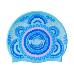 Way Funky Bundjalung Blue Swim Cap - Blue/Pink