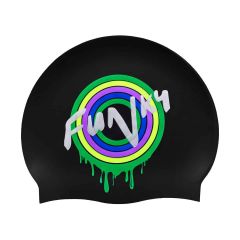 Way Funky Poppy Long Swim Cap - Black/Multi