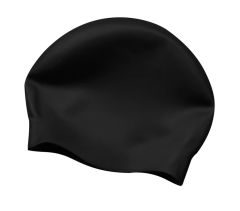 AK Adult Wrinkle Free Silicone Swimming Cap - Black