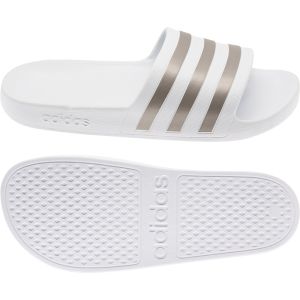 Adidas Adilette Aqua Slides - White/Gold