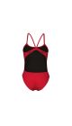 Arena Womens Solid Lace Back Swimsuit - Red