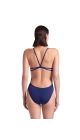 Arena Womens Solid Lace Back Swimsuit - Navy