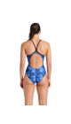 Arena Womens Team Crackle Lightdrop Back Swimsuit - Black/Team Royal