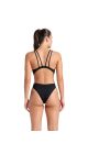 Arena Womens Solid Tech Back Swimsuit - Black/White