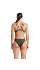 Arena Womens Solid Tech Back Swimsuit - Dark Sage/Black