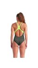Arena Womens Poseidonia Swim Pro Back Swimsuit - Dark Sage/Artic Lime