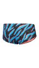 Speedo Mens 13.5cm Club Training Allover Brief - Black/Picton Blue/Siren Red