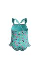 Speedo Girls Digital Frill Thinstrap Swimsuit - Arctic Glass