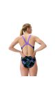 Speedo Womens FL Printed Leaderback Swimsuit - Floral Glitch/Black