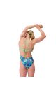 Speedo Womens FL Printed Tie Back Swimsuit - Oceanic Collage/Turquoise Gem
